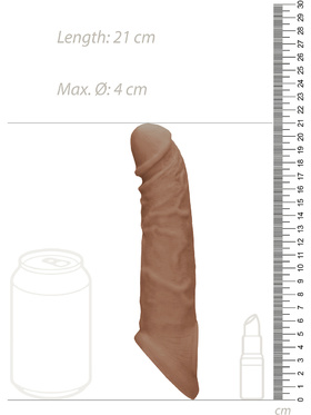 RealRock Skin: Penis Extender with Rings, 21 cm, brown