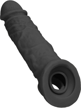 RealRock Skin: Penis Extender with Rings, 21 cm, black