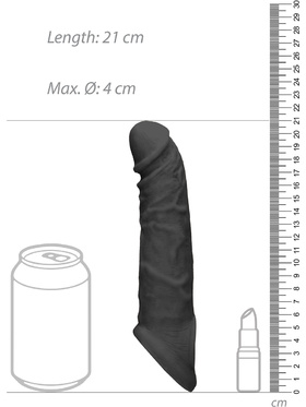 RealRock Skin: Penis Extender with Rings, 21 cm, black