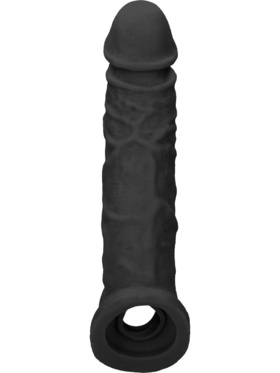 RealRock Skin: Penis Extender with Rings, 21 cm, black