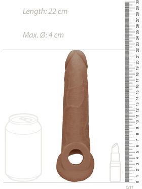 RealRock Skin: Penis Extender with Rings, 22 cm, brown