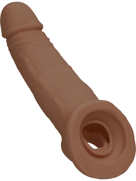 RealRock Skin: Penis Extender with Rings, 22 cm, brown