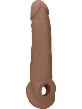 RealRock Skin: Penis Extender with Rings, 22 cm, brown