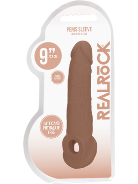 RealRock Skin: Penis Extender with Rings, 22 cm, brown