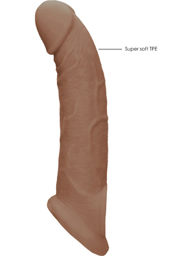 RealRock Skin: Penis Extender with Rings, 22 cm, brown