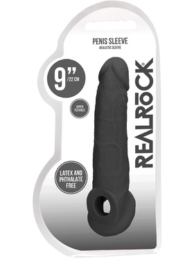 RealRock Skin: Penis Extender with Rings, 22 cm, black