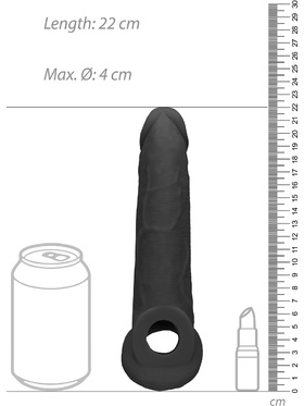 RealRock Skin: Penis Extender with Rings, 22 cm, black