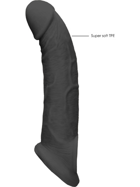 RealRock Skin: Penis Extender with Rings, 22 cm, black