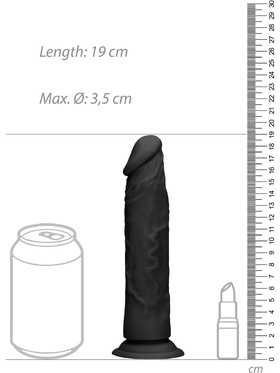 RealRock Skin: Realistic Dildo, 19 cm, black