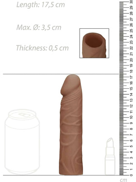 RealRock Skin: Penis Extender, 17.5 cm, brown