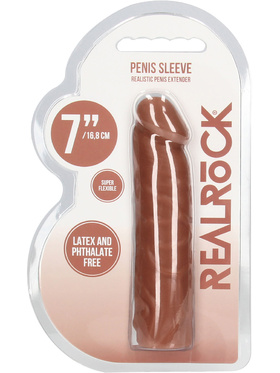 RealRock Skin: Penis Extender, 17.5 cm, brown