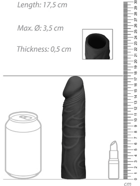 RealRock Skin: Penis Extender, 17.5 cm, black