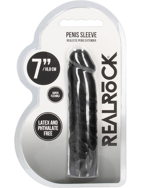 RealRock Skin: Penis Extender, 17.5 cm, black