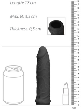 RealRock Skin: Penis Extender, 17 cm, black