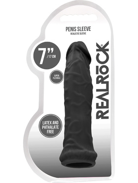 RealRock Skin: Penis Extender, 17 cm, black