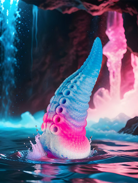 Epic Cybersilicock: Phorcys Blue Tentacle Dildo, small