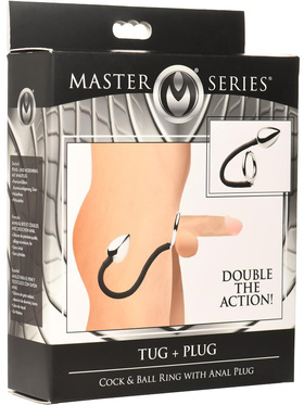 XR Master Series: Tug + Plug, Cock & Ball Ring wih Anal Plug