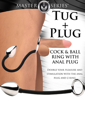 XR Master Series: Tug + Plug, Cock & Ball Ring wih Anal Plug