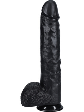 RealRock: Extra Long Realistic Dildo, 33 cm, black