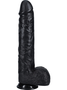 RealRock: Extra Long Realistic Dildo, 33 cm, black