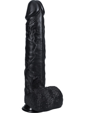 RealRock: Extra Long Realistic Dildo, 33 cm, black