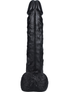 RealRock: Extra Long Realistic Dildo, 33 cm, black