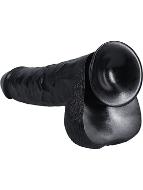 RealRock: Extra Long Realistic Dildo, 33 cm, black