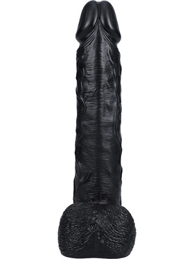 RealRock: Extra Long Realistic Dildo, 35.5 cm, black