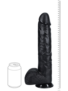 RealRock: Extra Long Realistic Dildo, 35.5 cm, black