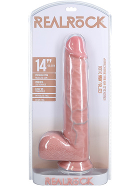 RealRock: Extra Long Realistic Dildo, 35.5 cm, light