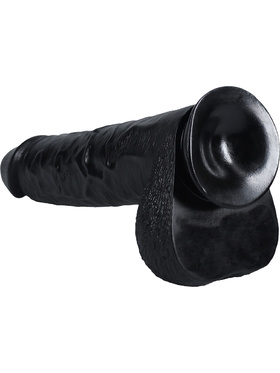 RealRock: Extra Long Realistic Dildo, 38 cm, black