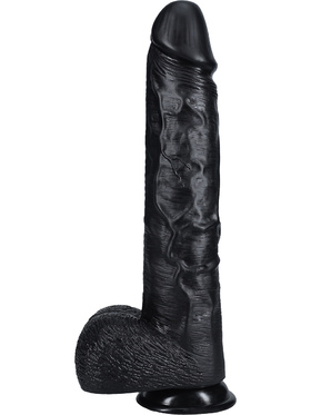 RealRock: Extra Long Realistic Dildo, 38 cm, black