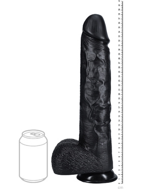 RealRock: Extra Long Realistic Dildo, 38 cm, black