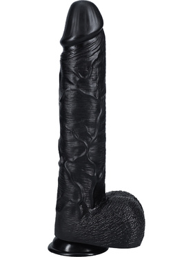 RealRock: Extra Long Realistic Dildo, 38 cm, black