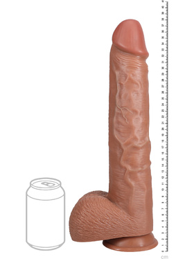 RealRock: Extra Long Realistic Dildo, 38 cm, dark