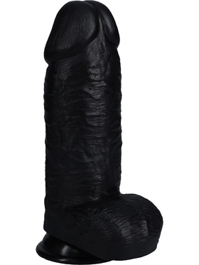 RealRock: Extra Thick Realistic Dildo, 25 cm, black