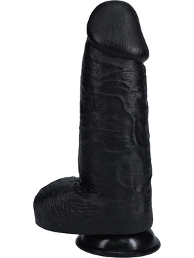 RealRock: Extra Thick Realistic Dildo, 25 cm, black