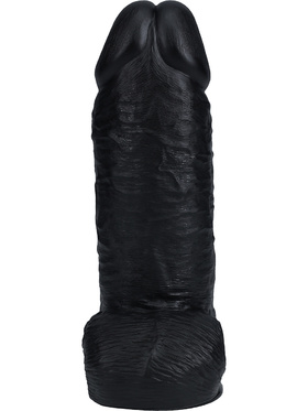 RealRock: Extra Thick Realistic Dildo, 25 cm, black