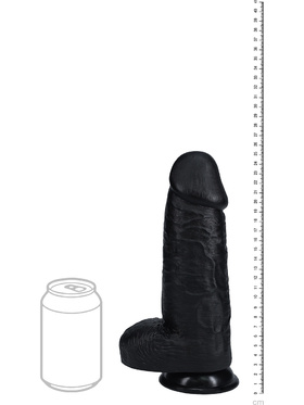 RealRock: Extra Thick Realistic Dildo, 25 cm, black