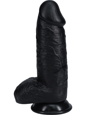 RealRock: Extra Thick Realistic Dildo, 20 cm, black