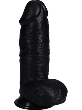 RealRock: Extra Thick Realistic Dildo, 20 cm, black