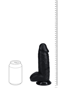 RealRock: Extra Thick Realistic Dildo, 20 cm, black