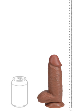 RealRock: Extra Thick Realistic Dildo, 20 cm, dark