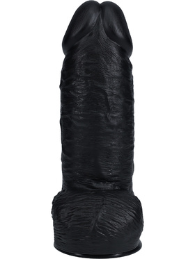 RealRock: Extra Thick Realistic Dildo, 23 cm, black