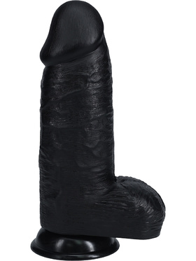 RealRock: Extra Thick Realistic Dildo, 23 cm, black