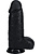 RealRock: Extra Thick Realistic Dildo, 23 cm, black