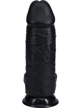 RealRock: Extra Thick Realistic Dildo, 23 cm, black