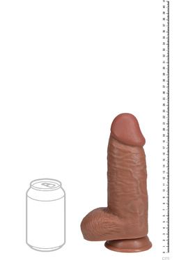 RealRock: Extra Thick Realistic Dildo, 23 cm, dark