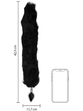 Ouch!: Fox Tail with Metal Butt Plug, black