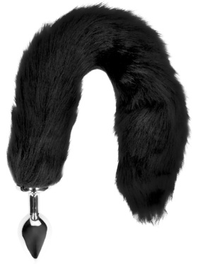 Ouch!: Fox Tail with Metal Butt Plug, black